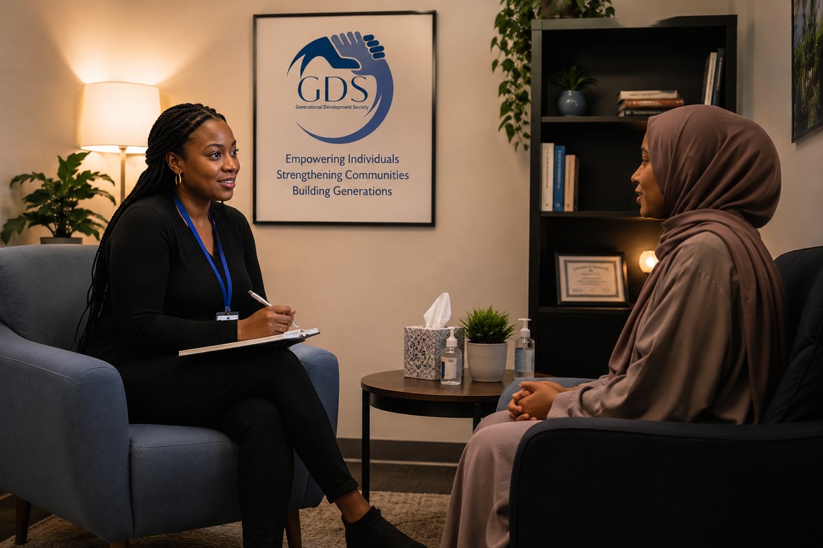 Supportive one-on-one counselling session at GDS