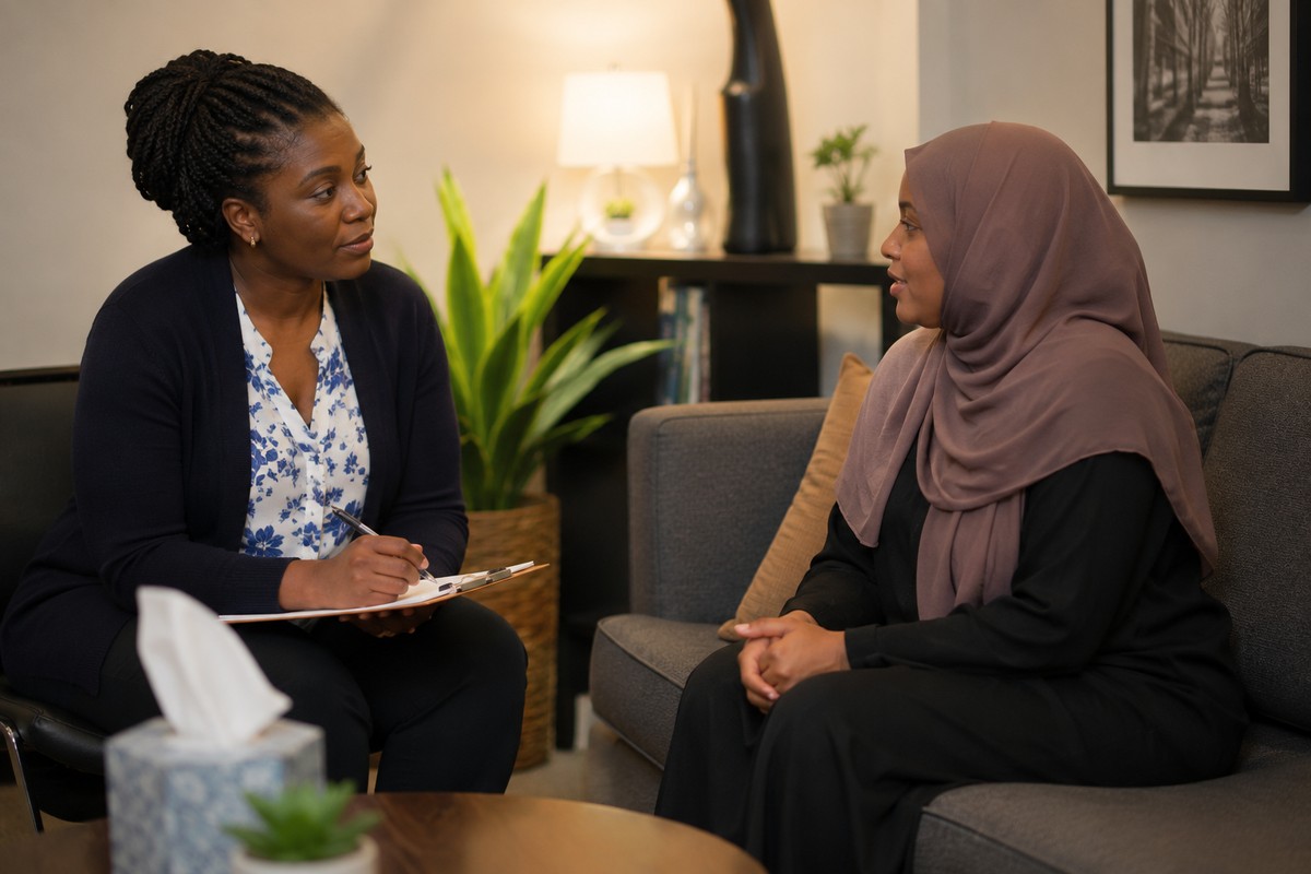 GDS counsellor in a supportive one-on-one session with a client