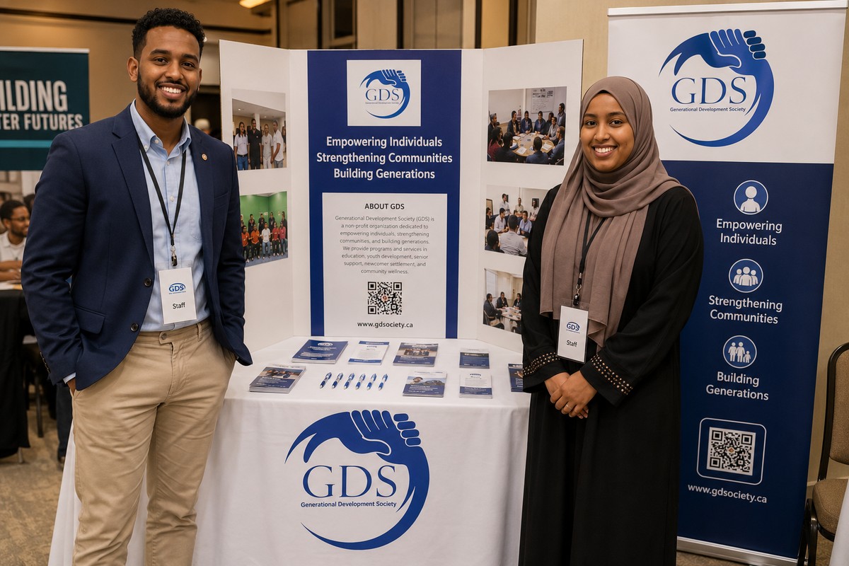 GDS team representatives at a community outreach event booth
